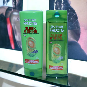 Garnier Fructis Sleek And Shine Smoothing Shampoo And Conditioner 12 Fl Oz Set
